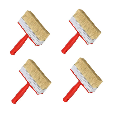 Four Piece Stain Applicators Set With Natural Bristles For Decks Terraces And Furniture Coating Projects Rustproof Ferrules