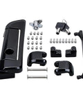 Harley Touring Trunk Lid Latch Cover Kit Billet Zinc Alloy Black With Keyhole For Stock Lock Direct Replacement parts layout