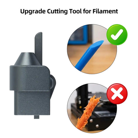Upgraded Aluminum Filament Cutter For Flashforge Adventurer 5M And 5M Pro 3D Printers No Sweat Drop In Swap Straight Install Handles Petg Abs Pla Carbon Fiber Clean Sharp Manual Cuts Daily