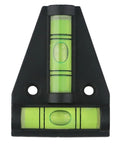 T Shaped Horizontal Bubble Level 2 Way For Spirit Level With Fluorescent, featuring green vials on a black body