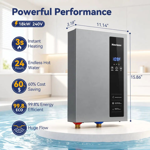 18Kw Electric Tankless Water Heater Delivers Kickin Instant Heat At 240V With 4.9 GPM Flow For Smooth Hassle Free Setup In Kitchens Bathrooms And Apartments Featuring A Heavy Duty Rig And Reliable Daily Power For Every Home Upgrade.