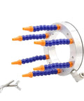 Heavy Duty Water Spray Ring Cooling Nozzle For Machining Centers with flexible blue and orange hoses for coolant distribution.