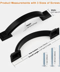 10 Pack Matte Black Cabinet Pulls With 3 Inch Hole Center 76mm Zinc Alloy Drawer Handles measurements with screws