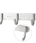 Brushed Nickel 11 Inch Wall Mounted Coat Rack With Four Hooks Durable 304 Stainless Steel Towel Rail for home organization.