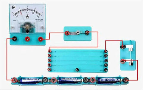 Hands On Electromagnetism Experiment Kit With Electric Bell Easy Electromagnet Tests circuit setup with ammeter and batteries