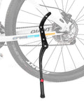 Rugged Mountain Bike Kickstand For 24 To 28 Inch Bikes, Adjustable Height 7 To 13 Inches, Quick Install Side Stand shown installed