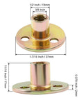 12 Pack 3/8-16 Carbon Steel T Nuts With Round Base Plate Flange Insert And Female Thread For Furniture Hardware Mounting