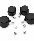 RuiJOTWAT 4Pcs Caster Wheels for Oil-Filled Radiators Swivel Casters with Brakes Replacement Wheels for Electric Heaters and Furniture Black set with hardware