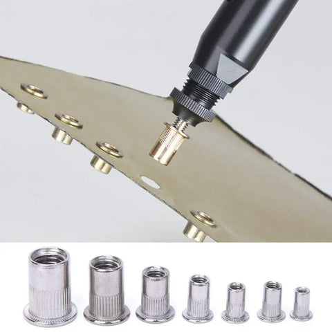 165 Pcs Rivet Nut Kit Stainless Steel 304 Pull Rivet Nuts For Auto, Metalworking, And DIY Repairs Heavy Duty High Load Capacity Surface Friendly Easy Install, Pro Grade Versatile Set For Projects. stainless steel rivet nuts in sizes