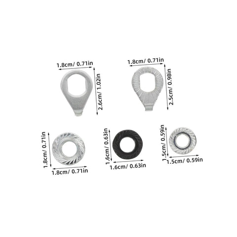 Beefed Up Heavy Duty Bicycle Wheel Axle Nut Kit With Carbon Steel Nuts And Anti Rotation Tab Washers For Mountain And Road Bikes Secure Retention Hardware To Prevent Loosening During Rough Rides, 1.8cm and 1.5cm washers