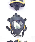Powered Air Supplied Full Face Respirator With All Day Comfort And Rechargeable Ventilated Long Hose Gas Mask For Paint Spraying And Heavy Duty Chemicals Dust And Pesticide Fumes Anti Fog Safety Mask For Tough Industrial Work, black-yellow full-face