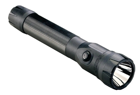 PolyStinger DS LED Flashlight With DC Charger And Piggyback Holder Tough As Nails Black 385 Lumens Rugged Design Unbreakable Lens