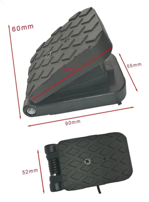 Hall Effect Speed Control Pedal Accelerator For Pwm Modules With Hella Responsive Throttle Curve Adjustable Tilt Sensor, dimensions shown.