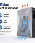 Heavy Duty EV Charger Lock Box With All Weather Rugged Cold Rolled Steel Guard For Safe Outdoor Wall Mount Storage showing efficient heat dissipation features.