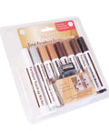 17 Piece Quick Fix Furniture Repair Kit With 8 Touch Up Markers And 8 Wax Sticks Plus Sharpener for Wood Scratches