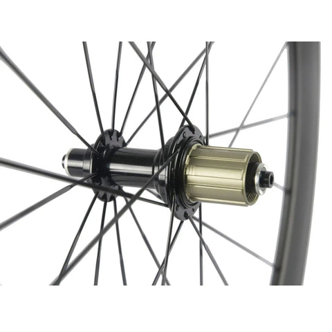 Rear hub of Ride Ready Carbon Road Wheelset 38 50 60 88mm U Shape 25mm Wide 700c Clincher UD Carbon Shimano 8 9 10 11 Speed Hub