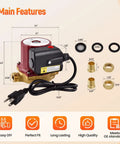 1.25 Hp 115V Water Circulator Pump With 1 2 Inch Sweat Line For Hydronic Heating And Radiant Floors Keeps Your Pipes Running Smooth Ditch Cold Shocks Replaces Up15 18B5 with brass fittings and power cord.