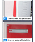 Rock Solid Outdoor Ev Charger Enclosure Lock Box Galvanized Steel Cover showing heat dissipation vents and guide rail installation.