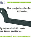 Single tool from 4-Piece Adjustable Hook Spanner Wrench Set Built To Last For Collars, Lock Nut Rings, And Bearings shown on label.