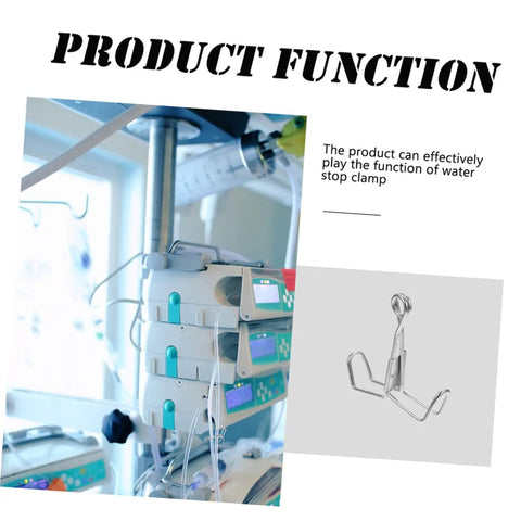 Image showing a water clamp as part of a medical device setup with 15 Pack Water Hose Clips Shut Off Flow Control Crimp Spring Clamps For Tubing