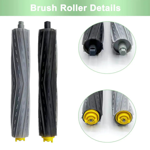 9 Pack Replacement Parts Kit For 800 And 900 Series Roomba Vacuums Including One Set Of Roller Brushes, close-up details