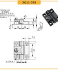 Diagram of Black Plastic Folding Hinges For Adjustable Cabinet Doors Sturdy Yet Lightweight Cabinet Hardware product dimensions