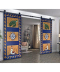 Coastline Nautical Barn Door For Exterior And Interior Sliding Use, Single Or Double Doors, Sea Turtle Lighthouse And Compass Decor