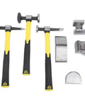 7 Piece Auto Body Repair Kit with Carbon Steel Hammer and Dolly Set for Car and Truck Dent Repair in a Durable Toolbox