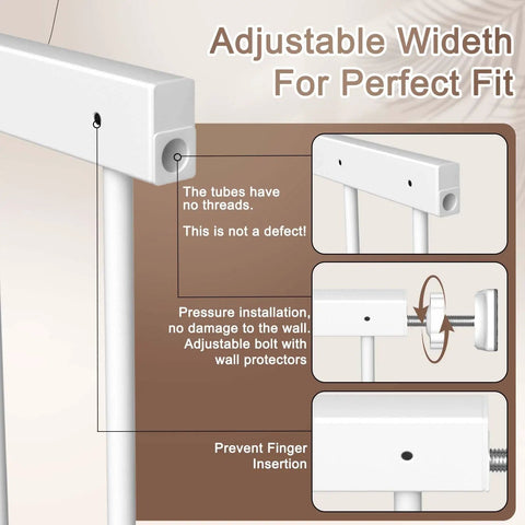 Adjustable Child Safety Window Guard Bars Keep The Kiddos Secure Interior Fall Prevention Rig White Frame installation details, pressure mount features
