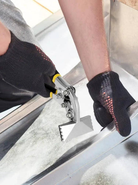 Using Heavy Duty 3 Inch Alloy Steel Sheet Metal Bender Hand Seamer With Straight Jaw Portable Metal Flattening Pliers for DIY metalwork