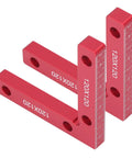 Sturdy Right Angle Clamps 2 Pack Aluminum Alloy Positioning Tools For Woodworking And Crafts with red measurement scale.
