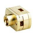 Upgrade Your 3D Printer Game With These Tough T8x8mm Oldham Couplings Perfect For Ender 3 And CR10 Z Axis Lead Screw Sets Reliable Brass Build For Smooth Printing Action No More Stepping Issues. brass T8x8mm 3D printer Z axis Oldham coupling, side view