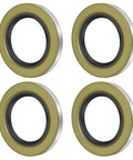 Four Fugedox 22333TB double lip seals, gold with black inner lip, for 2.250''/3.371'' trailer axles (D42 spindle)