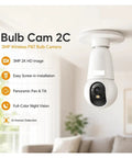 Smart 5Mp E27 Screw In Surveillance Camera with AI Motion Tracking and Human Detection Offers Seamless Indoor Coverage This 360 Degree Rotating Light Bulb Security Cam Provides Crystal Clear Night Vision And Custom Zones to Lock Down Peace of Mind, white bulb camera installed on ceiling.
