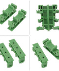 Ten Pack DIN Rail PCB Mounting Brackets For 35mm C45 Rails Green Clips For DIY Electrical Projects Durable Holder Carrier Mounting Clips Easy Snap In Includes Ten Sets For Secure PCB Mounting