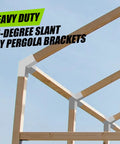 15 Degree Pergola Bracket Kit 4x4 Four Way Right Angle Corner Bracket For Wood Beams With Screws White Powder Coat