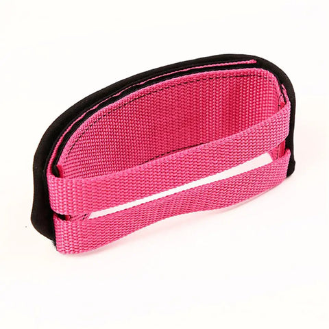 Pink universal bike pedal straps with nylon tape for secure foot grip, lightweight durable nylon construction, easy install toe pedal straps.