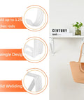 Kickass Heavy Duty Closet Shelf And Rod Brackets 10 Pack showing L shaped design, holding up to 1.25 inch rods, white finish.