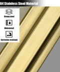 Hella Sturdy Gold Stainless Steel Deck Railing Posts For 10Mm To 12Mm Glass Panels Chef Kiss Finish showing 304 stainless steel material features.