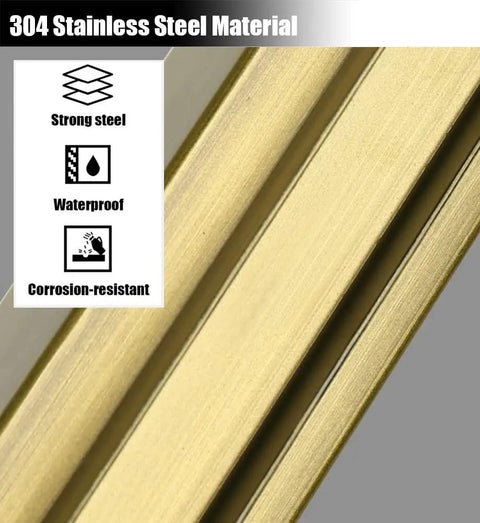 Hella Sturdy Gold Stainless Steel Deck Railing Posts For 10Mm To 12Mm Glass Panels Chef Kiss Finish showing 304 stainless steel material features.