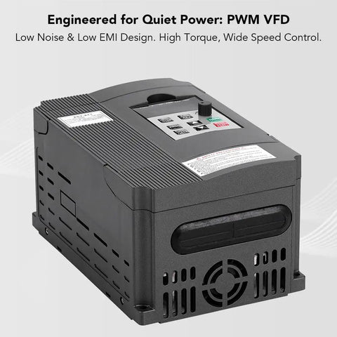 1.5KW 220V VFD Inverter For Spindle Motor Speed Control, Plug And Play Single Phase To Three Phase Output, 0-400 Hz Frequency Converter