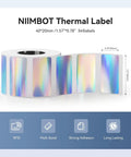 Holographic Thermal Transfer Labels 1.57 Inch By 0.78 Inch 40x20mm For M2 M3 Printer One Roll With 345 Labels Easy Peel Durable Adhesive