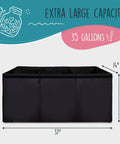 Gigantic Extra Large Toy Storage Organizer With Lid For Kids Rooms, 37x16x14 inch black collapsible toy chest with dividers