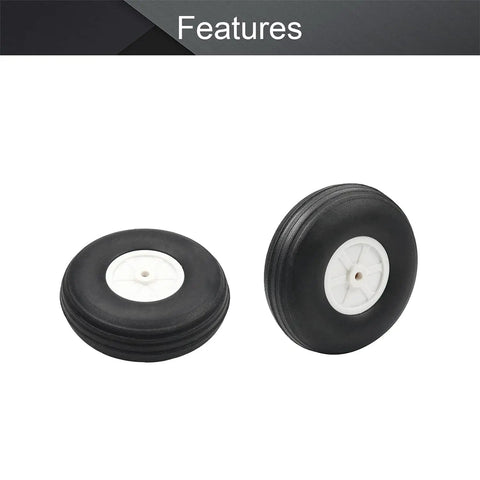 Ultra Light 90mm RC Airplane Foam Wheel With PU Sponge Tire And Plastic Hub, Lightweight 3.54 Inch Wheel Set For RC Planes, 1 Pc