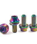 Colorful Titanium M5x12 Hex Bolts With Washers For Water Bottle Cage On Mountain Bike MTB Set Of 4 Beefy Strong Lightweight Screws