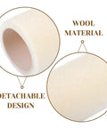 6 Piece Wool Paint Roller Covers With 4mm Nap, Compact Wall Painting Supplies, close-up of wool material and detachable design.