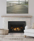 Living room fireplace with Rainbow Peel And Stick Glass Tile Backsplash Kit For Kitchen And Bathroom, 40 Sheets Of 6.6 Inch By 6.6 Inch.