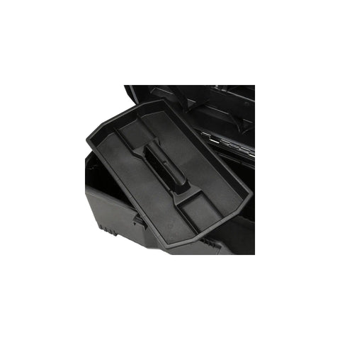 One Touch 24 Inch Tool Box with Water Seal, Soft Grip Handle, and V Groove Lid featuring removable tray