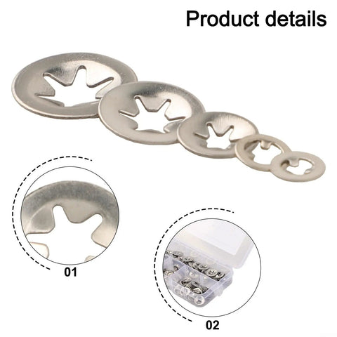 200 Pcs 304 Stainless Steel Internal Tooth Lock Washers Star Shaped Heavy Duty Set For Industrial Equipment Bearings And Machinery Five Size Kit 2x6mm 5x6mm 3x9mm 4x12mm 5x14mm in assorted sizes