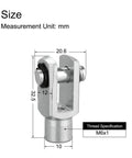 M6x1 Female Thread Air Cylinder Rod Clevis End Y Connector For Pneumatic Cylinders 32.5mm Length Piston Rod Clevis With Foot Mount Compatibility Durable Alloy Construction Built Tough 5 Pack, dimensions shown